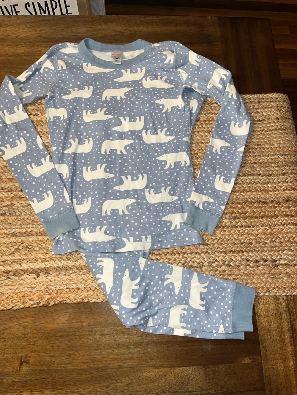 Hanna Andersson 2 pc Pajama Set 14-16 polar bears
